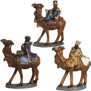 BEST&FREE X3 Figure Re Magi per Belen Natale 10 cm. 3 Re con Cammelli per Presepi Di Natale. Completa il Tuo Portale Di Belen con le Tre Figure Dei Maghi