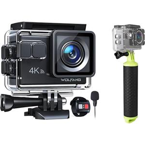 WOLFANG Action Cam GA100 4K30FPS & Set di Manico Galleggiante