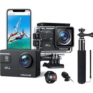 WOLFANG Action Cam GA300 4K60FPS & Set di Selfie Stick