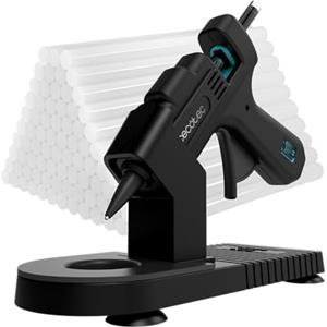 Cecotec Pistola Silicone Caldo con Base Protettiva Perfect Fix 20. 20W, Dimensione Compatta, Riscaldamento Ultrarrapido, Include 80 Bastoncini di 7mm di Diametro di Colla Trasparente, Fino a 180ºC