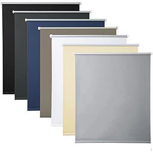 WOLTU Tenda a Rullo Interni Oscurante Klemmfix senza Fori 90 x 160 cm Grigio, Tenda Avvolgibile Oscurante per Protezione Solare con Morsetti e Catene per Finestre e Porte