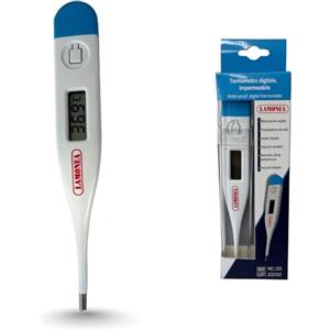 LAMONEA - Termometro Digitale, Certificato CE - Impermeabile e Preciso, Misura la Febbre in 60 Secondi, Display LCS e tasto On/Off - Segnale Acustico, Ideale per Adulti e Bambini - MC-101