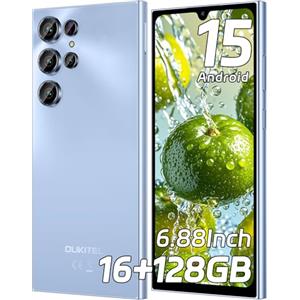 OUKITEL C61 Smartphone Android 15, 16GB+128GB/1TB Smartphone 2025, 6.88" HD+ 90Hz Telefono Cellulare, 5150mAh Cellulari, 13MP+5MP Telefoni Octa Core, Dual SIM/Face ID/Fingerprint/OTG/Tipo-C, Blu