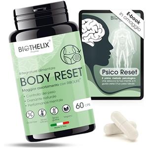Biothelix Brucia Grassi Potenti Veloci 60 cps. Drenante Forte Dimagrante con Garcinia Cambogia, Glucomannano, Bromelina e Ribolife®+ Ebook Psico Reset