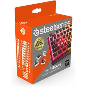 SteelSeries PrismCaps, Copritasti in stile pudding a doppio scatto, Robusta termoplastica PBT, Compatibile con la maggior parte delle tastiere meccaniche, Steli MX, Nera (Layout US)