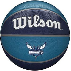 Wilson Pallone da Basket NBA TEAM TRIBUTE BSKT, Utilizzo Outdoor, Gomma, Misura 7, Blu/Blu Scuro (Charlotte Hornets)