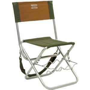 Shakespeare Sedia pieghevole con poggia-canna, per pesca, attività all'aperto, campeggio, per persone fino a 100 kg, sedia da pesca alla carpa, unisex, marrone/verde
