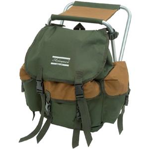 Shakespeare Sgabello pieghevole con zaino per pesca, all'aperto, sedia da campeggio, per persone fino a 100 kg, sgabello, sedie, pesca alla carpa, unisex, marrone/verde
