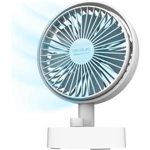 Cecotec - Ventilatore da Tavolo portatile EnergySilence 2000 Portable Desk a batteria 2000mAh, 6 pollici, Regolatore di intensità, Oscillazione automatica, Inclinazione regolabile, Bianco