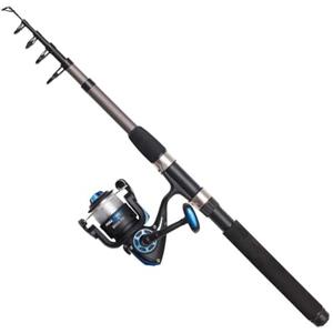 DAM Full Tech Tele Spinning Combo, canna e mulinello per la pesca d'acqua dolce, lucioperca e altro, forte, leggero e versatile, nero e grigio, canna moderatamente veloce da 2,10 m, mulinello da 3000.