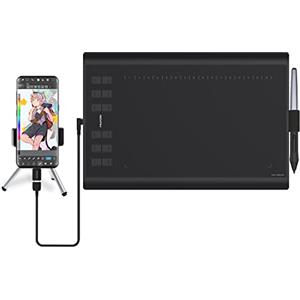 HUION H1060P con 10 x 6,25 Pollici Tavoletta Graficacon Area di Lavoro da Supporto Migliorato dello Stilo Senza Batteria per L'insegnamento e il Lavoro Online e L'utilizzo di Conferenze Web