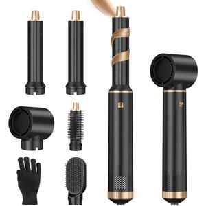 Sendowtek Spazzola Asciugacapelli 5 in 1, Multi Hairstyler 3 Temp 1000W Auto Arricciacapelli Asciugacapelli Lisciante, Spazzola Ad Aria Calda per Donna Ricci Volumizzante Raddrizzamento Asciugare