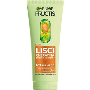 Garnier Fructis Shampoo Lisci Cheratina 200 ml - Effetto Anti-Crespo con Cheratina Vegetale e Olio di Argan