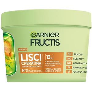 Garnier Fructis Keratin Sleek Maschera 370ml - Maschera Lisciante con Cheratina Vegetale e Olio d'Argan per Capelli Crespi e Secchi