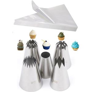 Hdujuan Eclairs - Sac à poche grandi e beccucci, per churros, macaron, meringhe, con sacchetti, 30,5 cm, per decorare torte, cupcake, biscotti, 25 pezzi