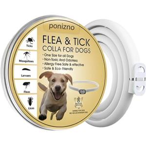 ponizno Antiparasitic Collar, Collare Antipulci Cane Sicuro Ed Efficace, Collari Antipulci e Zecche per Animale, Guinzagli Antizecche Per Pet Per Cani Di Tutte Le Taglie, Taglia Unica (65 cm)