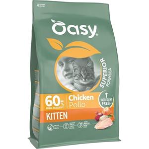 Oasy Alimento per Gattini Pollo 300g - Nutrizione Completa e Bilanciata con 60% Pollo Fresco