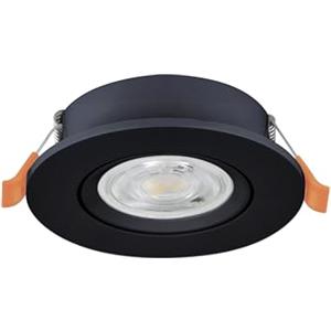 Eglo Barranco - Faretto LED da incasso, soffitto | con interruttore DIP, orientabile, in plastica colore nero, bianco caldo-bianco freddo, lampadina GU10, diametro 9 cm