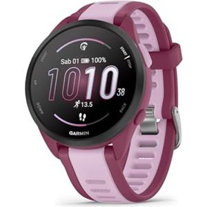 Garmin Forerunner 165, Smartwatch per la corsa, 43mm, Musica, App di Streaming, GPS, Cardio, VO2max, Report mattutino, HRV Status, Piani gratuiti 5K, 10K, 21K e Maratona, Pay (Aqua)