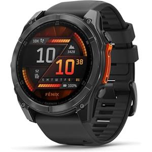 Garmin fēnix 8,51mm, Display AMOLED 1,4", Touch, Pulsanti induttivi, Speaker e Microfono, Comandi Vocali, GPS multibanda, Torcia, Mappe, 90+ App per lo Sport, Autonomia 29 giorni (Slate Gray & Black)