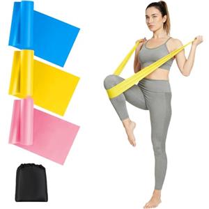 AiQInu Elastici Fitness Set di 3, 2M Fascia Elastica Fitness, 3 Livelli Di Resistenza Fasce, Set di Elastico Fitness per Yoga, Pilates, Fisioterapia