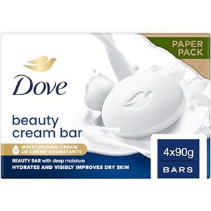 Dove Saponetta Beauty Bar, Original, Saponetta Mani, Viso e Corpo, con 1/4 di Crema Idratante, Dermatologicamente Testata, 100% Ingredienti Idratanti di Origine Naturale, 4 Pezzi x 90ml