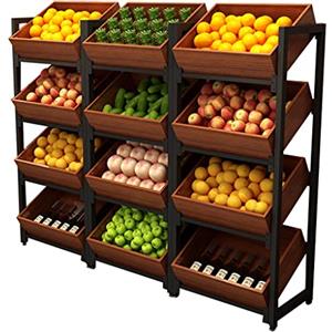 FIFOR Ciotola for Frutta a 4 Livelli for Cucina, Negozio, dispensa, Carrello in Metallo for Prodotti, Verdura, Organizer for Snack, con 12 cestini Staccabili (Color : A, Size : 180 * 40 * 150cm)