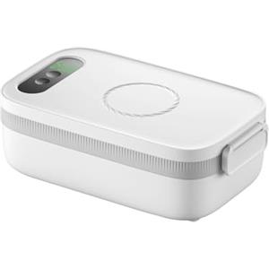 Ysislybin Scaldavivande Elettrico Portatile, 1L Scatola da Pranzo Riscaldata a Batteria per Adulti Portatile in Acciaio Lunch Box Portavivande Termico con Display Temperatura per Auto Camion Uffici