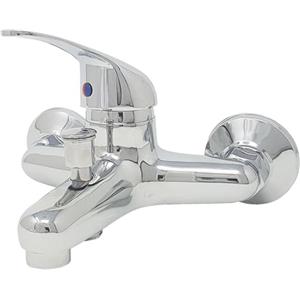 YASTA Miscelatore Vasca da Bagno Monocomando Esterno A Muro Rubinetto Doccia Finitura Grigio Silver 8402