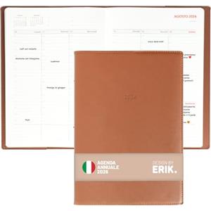 Grupo Erik Agenda Settimanale 2026 A4 Verticale in Italiano - Diario 2026, Planner Settimanale per Lavoro: Intervalli di 30 minuti e Spazio Note, Copertina Morbida Marrone (Dic. 2025 a Genn. 2026)