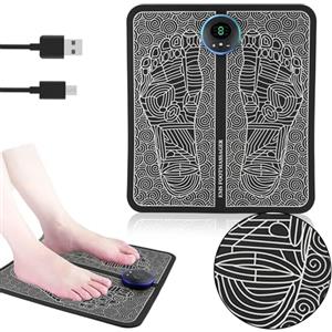 Teaque EMS Massaggiatore Elettrico per Piedi, Massaggiatore plantare elettrico portatile La ricarica USB per la Circolazione Sanguigna e il Sollievo dal Dolore Muscolare.