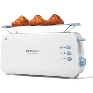 Orbegozo TO 4012, tostapane, 850 W, 7 livelli di tostatura, scaldapanini, funzione scongelamento e arresto rapido, vassoio raccogli briciole, spegnimento automatico, colore bianco