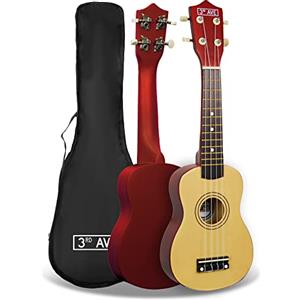 3rd Avenue Ukulele soprano beginner 3rd Avenue da 21 pollici - Naturale - Custodia Ukulele GRATUITA