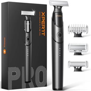 Trimcoo [Aggiornato 2025] Rasoio elettrico per barba e corpo da uomo [All-in-one] USB-C ricarica rapida, rasoio elettrico indolore per inguine e palline, rasoi da viaggio, toelettatore bagnato