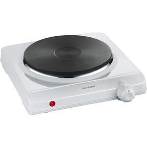 SEVERIN DK 1091 Fornello elettrico, Ø 18 cm x 1.500 W, Fondello in ghisa indeformabile, Controllo in continuo della temp. con termostato, Corpo smaltato