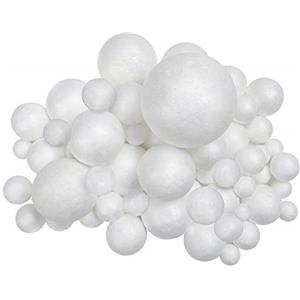 BELLE VOUS 88 Sfere Polistirolo Palline di Polistirolo Espanso Bianco in 6 Misure - Palle da Decorare per Arte Fai-da-Te, Feste e Progetti Scolastici - Palline Natale