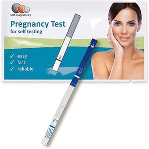 self-diagnostics self diagnostics Test di gravidanza precoce - Test hCG con sensibilità ottimale - Test gravidanza altamente sensitivo 10 mIU/ml - 20 strisce reattive confezionate singolarmente