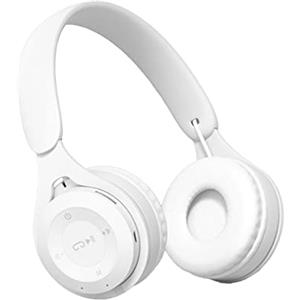 Fiauli Cuffie da gioco Y08, HiFi stereo Bluetooth con microfono, cuffie Bluetooth 5.0 vivavoce per chiamate sportive e casa-bianco