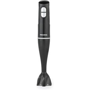 Progress Frullatore a immersione - funzione Turbo, lama in acciaio inox, design staccabile, funzionamento con un solo pulsante, zuppe, salse, frullatore per alimenti per bambini, 200W, nero
