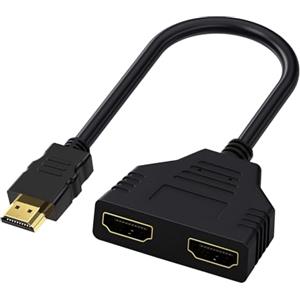 SopwMap Adattatore Splitter HDMI, HDMI Maschio a Doppia Presa HDM I Femmina, Cavo Adattatore Splitter da 1 a 2 Vie per HDTV, LED, Monitor LCD e Proiettori, Supporta Due Televisori
