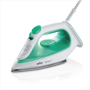 Braun TexStyle1 SI1040GR Ferro da stiro a Vapore, 5 Anni di Assistenza, Riscaldamento Rapido, Termostato Regolabile, MODALITA' ECOMODE Risparmio energetico, 120g/min vapore, Serbatoio 220ml,2000W