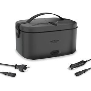 Avilia - Porta Pranzo Lunchy+ 3 in 1 Elettrico in Acciaio Inox con Posate, Scaldavivande da 80W Termico per Casa, Ufficio e Auto, Contenitori Ermetici e Doppia Presa 220V/12V