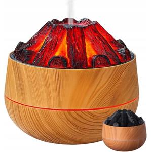 Generico Umidificatore d'Aria Diffusore Aromaterapia Luce Notturna Led, Oli Essenziali, Rinfresca e Umidifica Qualsiasi Stanza, Tecnologia Ultrasuoni, Nebbia Fine, Diametro 12 Cm. (ROSSO VULCANO)