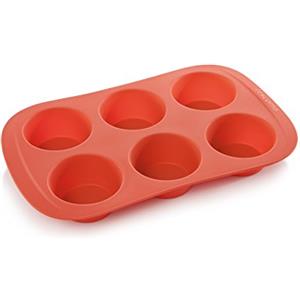 Tescoma 629433 Stampo 6 Muffin Delicia SiliconPrime, Rosso