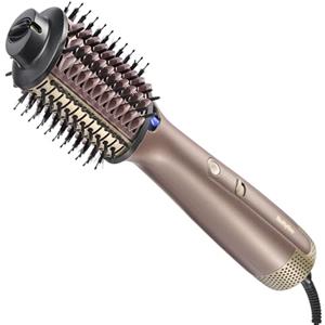 BaByliss Air Power Volume 2in1 Styler e asciugacapelli, da capelli bagnati ad asciutti, spazzola asciugacapelli volumizzante, 3 temperature, funzione ionica, ceramica, oro, AS95E