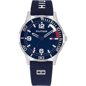 Tommy Hilfiger Orologio Bambino Quadrante Blu, Cinturino in Silicone Blu, Cassa Acciaio 34mm, Lunetta in Alluminio, Quarzo, 5 ATM