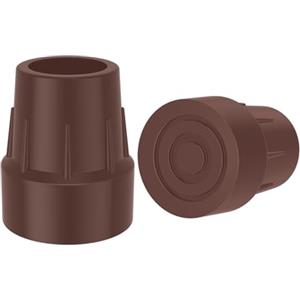 supregear Set da 2 Puntali in Gomma, 25 mm Sostituti Universali Antiscivolo per Stampelle, Bastoni, Deambulatore, WC, Sedie da Doccia e Panche da Bagno, Marrone