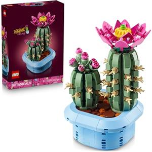LEGO Botanicals Cactus in Fiore - Pianta Artificiale in Vaso con 2 Cactus e Fiori Finti - Decorazione Fai da Te per Camera da Letto - Regalo per Bambine da 9 Anni e Adulti Amanti delle Piante - 11509