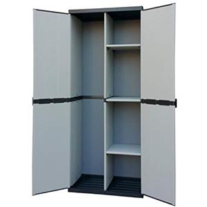 Buyly Armadio Portascope Alto a 2 Ante per Interno/Esterno con ripiani regolabili in altezza, 68 x 39.5 x 168 cm