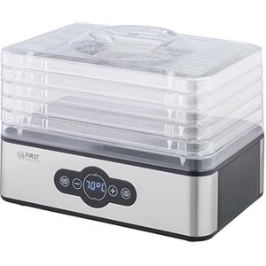 TZS First Austria essiccatore digitale per frutta, erbe, funghi, carne, 5 ripiani acciaio inox, timer e regolazione temperatura 35-70°C